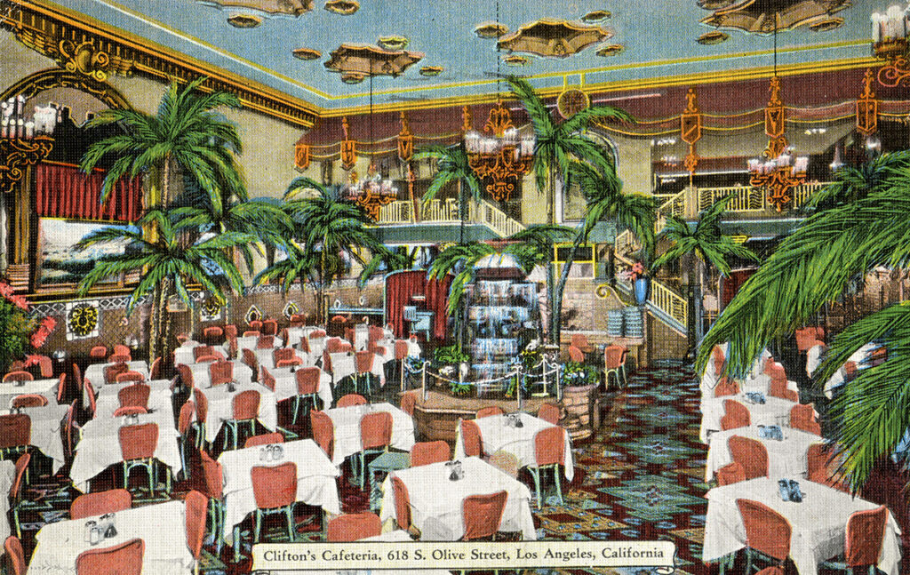 Cliftons Cafeteriar Postcard Los Angeles Credit Los Angeles Public Library